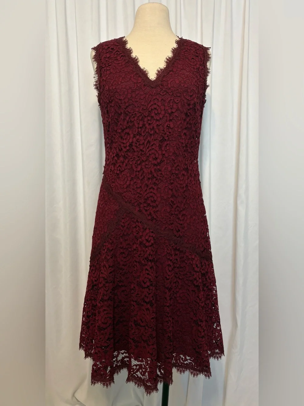 Tory Burch Burgundy Lace Midi Dress